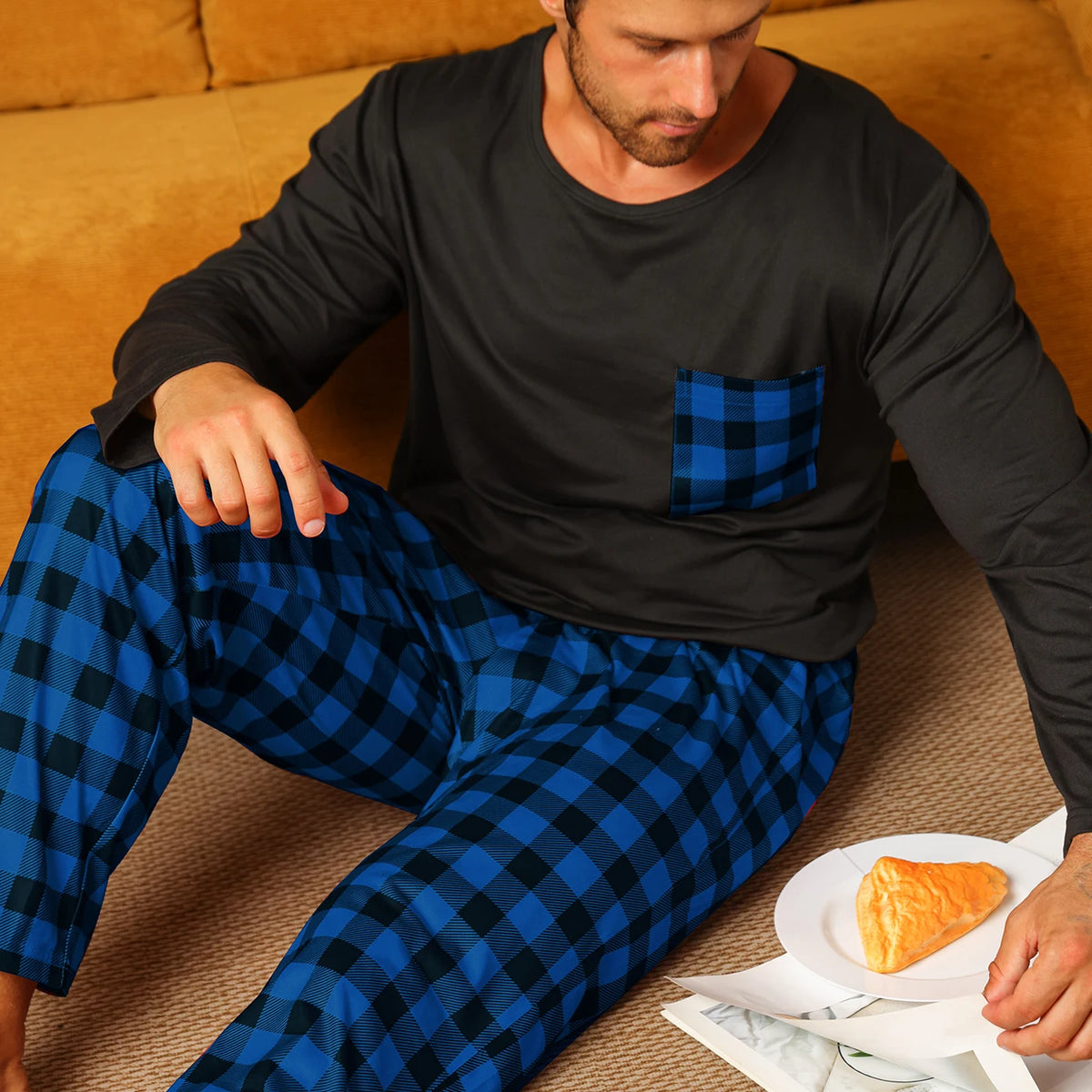 Pyjama Homme à Carreaux – Élégant & Confortable